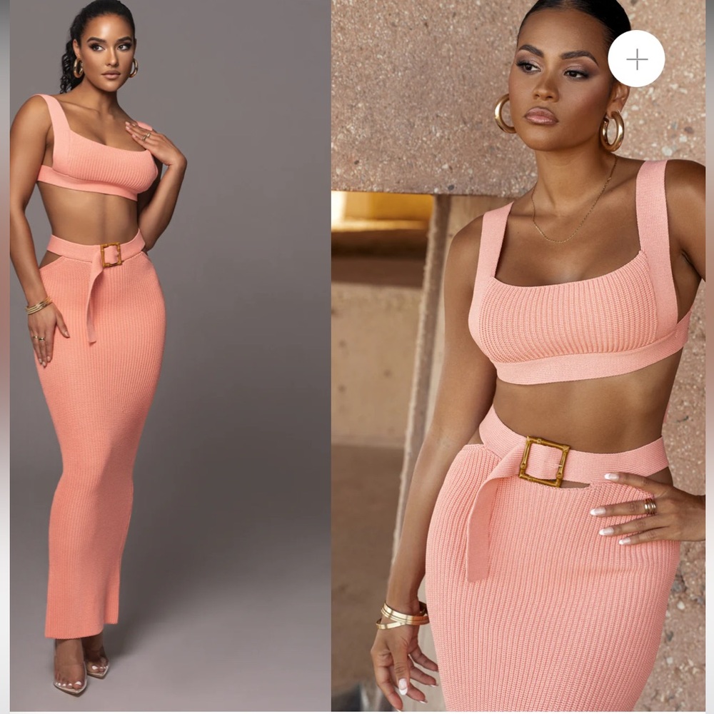 JLUX LABEL PEACH NICOLE RIBBED SET *SOLD OUT*